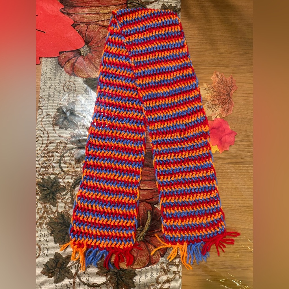 Hand-knitted scarf